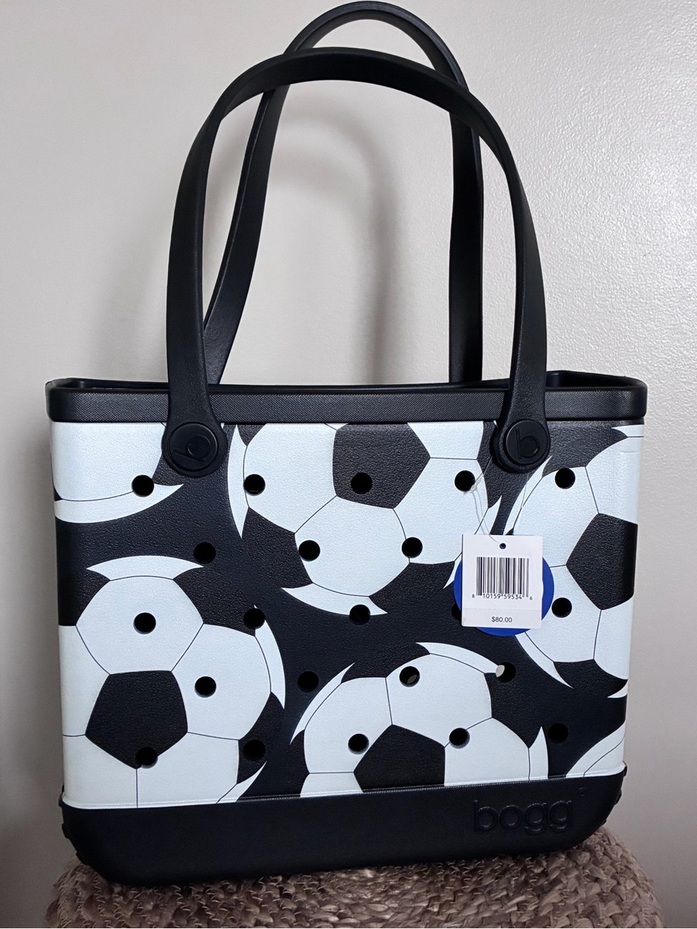 NWT! Bogg Baby Bag “Let’s Kick It” Soccer Pattern - Medium Size